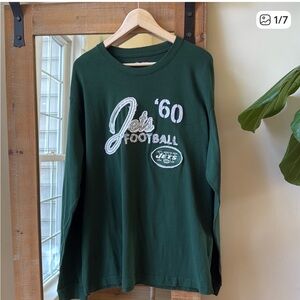 NFL Team Apparel NY Jets Embroidered Tee Shirt Size XL